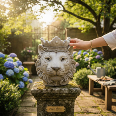 Decorative Concrete Planter Lioness Head 32Cm from B&Q