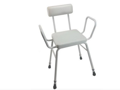 The Ramp People Perching Stool Adjustable White Mobility Aids from B&Q