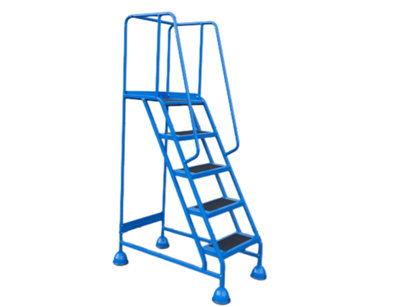 The Ramp People Warehouse Ladder With Platform & HandrailsPortableSteel 125Kg Capacity5 TreadsUnassembled from B&Q