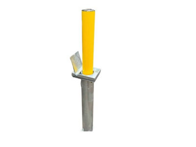 The Ramp People Stainless Steel Retractable BollardYellow Telescopic Security Post For Driveways Car Parks Heavy Duty from B&Q