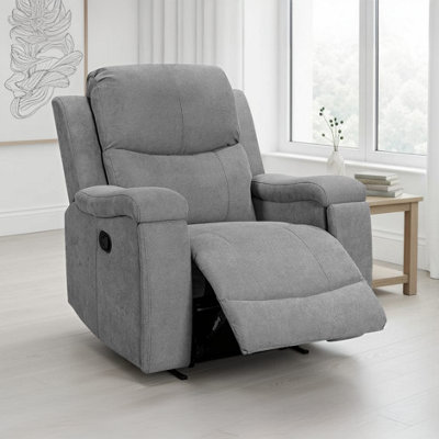 Chenille Fabric Dark Grey Visconti Manual Recliner Chair from B&Q