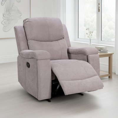 Chenille Fabric Light Grey Visconti Manual Recliner Chair from B&Q