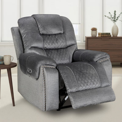 Chenille Fabric Grey Ravenna Electric Recliner Chair from B&Q