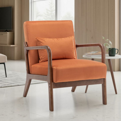 Velvet Orange Hertford Accent Chair from B&Q