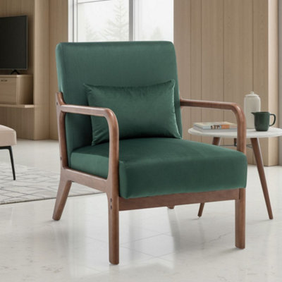Velvet Bottle Green Hertford Accent Chair from B&Q