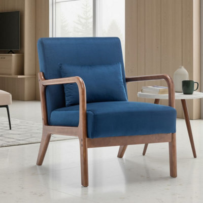 Velvet Blue Hertford Accent Chair from B&Q