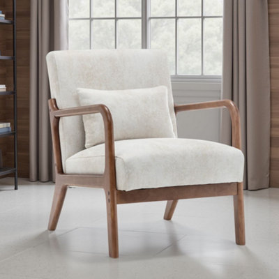 Faux Leather Suede Cream Hertford Accent Chair from B&Q