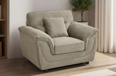 Beige Chenille 1 Seater Sofa Elliot from B&Q