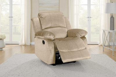Chenille Fabric Oatmeal Beige Manual Recliner Chair Valencia from B&Q
