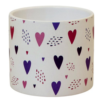 B&Q -  Love Heart Ceramic Plant Pot Small 12 X 10.5 Cm