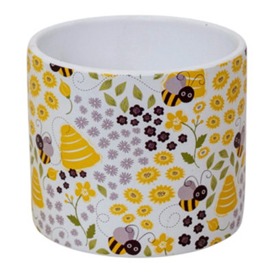 B&Q -  Bee Pot Ceramic Plant Pot Large 14 X 14 X 13 Cm