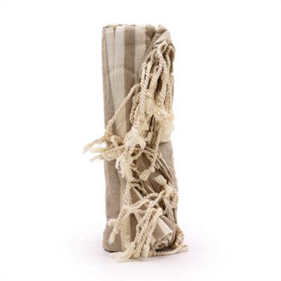 B&Q -  Beige Cotton Pareo Throw Lightweight Multi-Purpose 180 X 100Cm