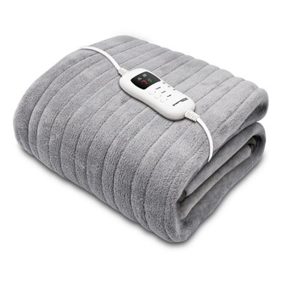 Dreamcatcher Grey Electric Throw Heated Double Over Blanket Soft Fleece Heat & 12 Timer Settings Size 9 B&Q