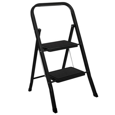 Futura 2 Step Heavy Duty Folding Ladder Black - Black - Image 3