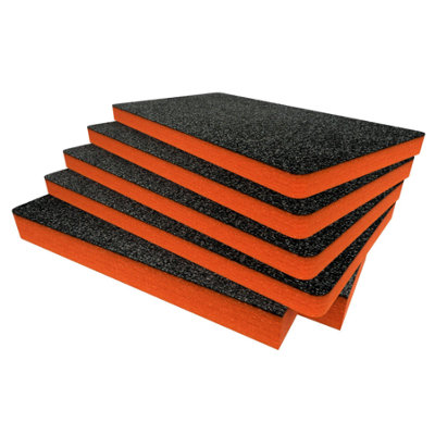 B&Q -  Peli 1535 Foam Inserts Cut And Peel Foam Easy To Clean (Orange 30mm)