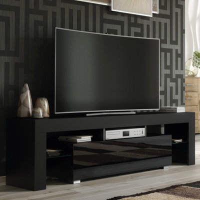 B&Q -  Aria Tv Unit 160CmBlack With Gloss Doors