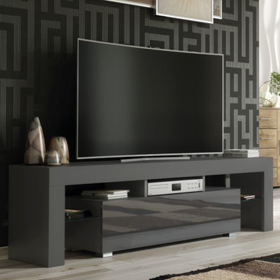 B&Q -  Aria Tv Unit 160CmDark Grey With Gloss Doors