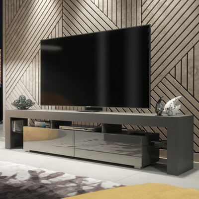 B&Q -  Nova Tv Unit 200CmDark Grey With Gloss Doors