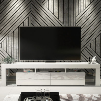 B&Q -  Nova Tv Unit 200CmWhite With Gloss Doors