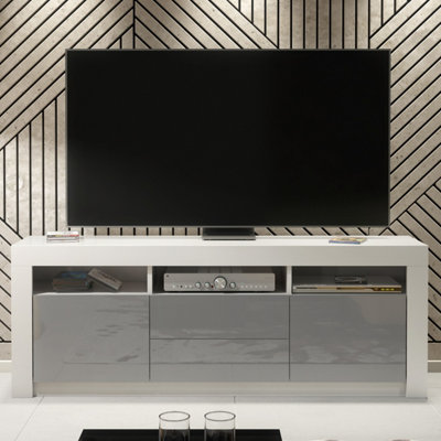 B&Q -  Shine Tv Unit 160CmWhite & Grey Gloss Doors