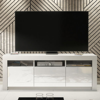 B&Q -  Shine Tv Unit 160CmWhite With Gloss Doors