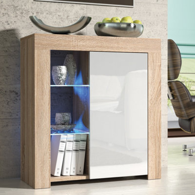 Creative Furniture Serene Sideboard 83CmOak & White Gloss Doors
