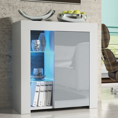 Creative Furniture Serene Sideboard 83CmWhite & Grey Gloss Doors