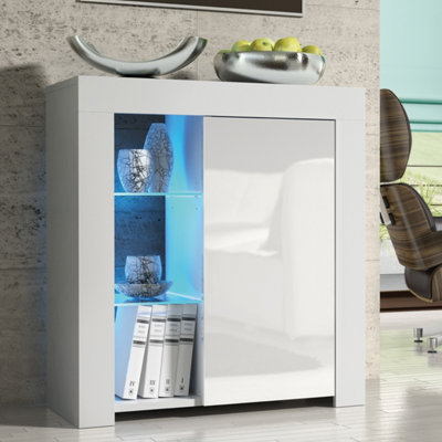 B&Q -  Serene Sideboard 83CmWhite With Gloss Doors And Led Lights