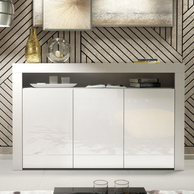Creative Furniture Aether Sideboard 155CmWhite With Gloss Doors from B&Q