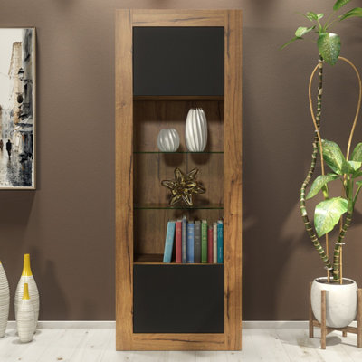 Creative Furniture Illume Display Cabinet 170cm Oak - Image 4