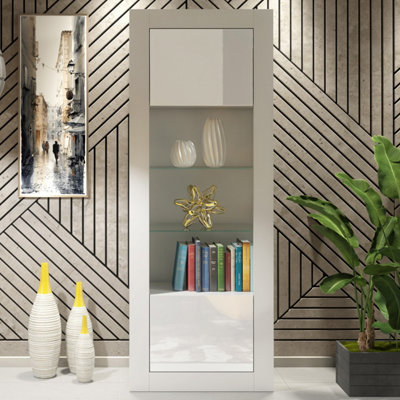 B&Q -  Illume Display Cabinet 170CmWhite With Gloss Doors