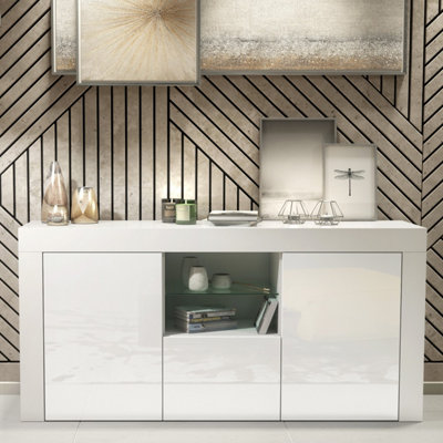 B&Q -  Aurora Sideboard 145CmWhite With Gloss Doors