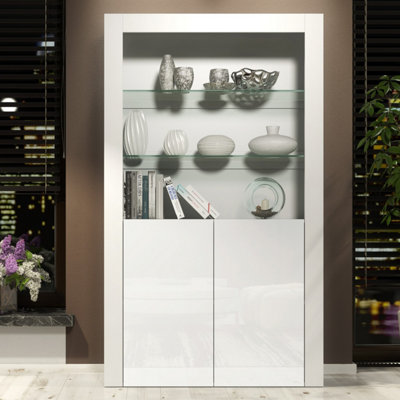 B&Q -  Spectrum Display Cabinet 170CmWhite With Gloss Doors