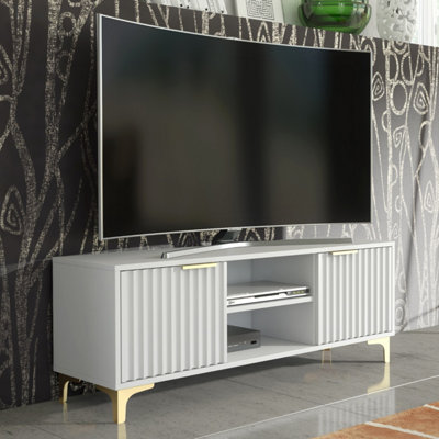 B&Q -  Tide Crest Tv Unit 120CmWhite & Gold