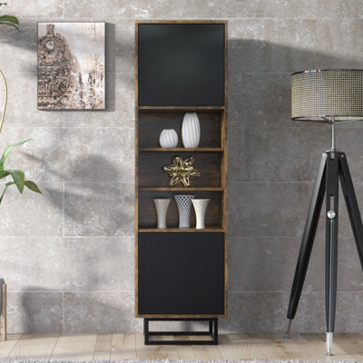 B&Q -  Harmony Loft Display Cabinet 175CmRustic & Black