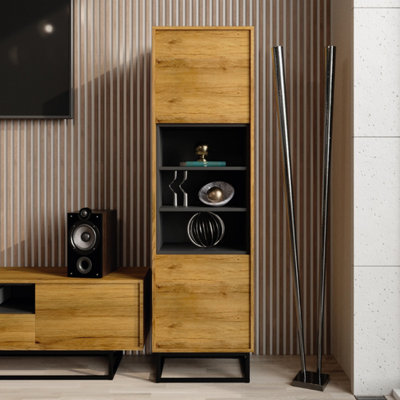 B&Q -  Harmony Loft Display Cabinet 175CmDark Oak
