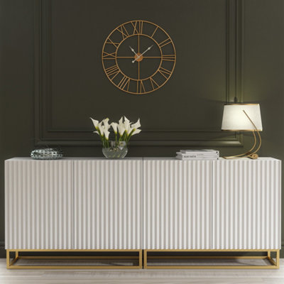 Creative Furniture Unisex White Ripple Duo Sideboard - With Fluted Doors 200Cm - Image 7