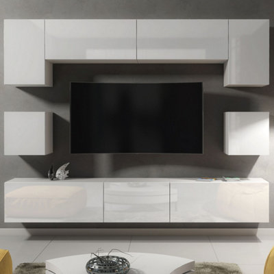 B&Q -  Panorama Wall Tv UnitWhite With Gloss Doors