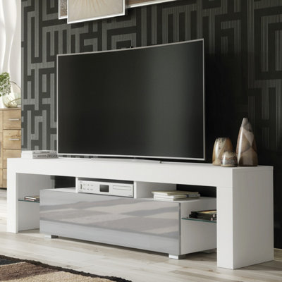  - Tv Unit Aria 160CmWhite & Grey Gloss Doors