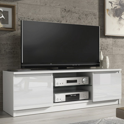 B&Q White Tv Unit Aura - With Gloss Doors 120Cm