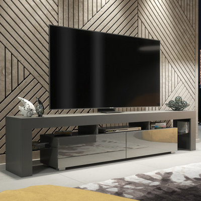  - Tv Unit Nova 200CmDark Grey With Gloss Doors