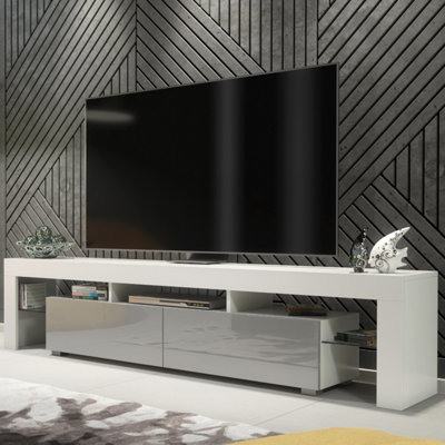  - Tv Unit Nova 200CmWhite & Grey Gloss Doors