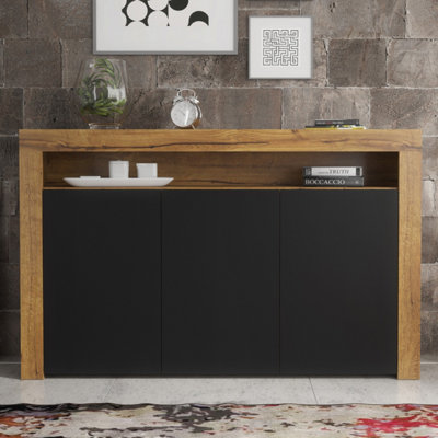  - Sideboard Aether 155CmDark Oak & Black Matt Doors