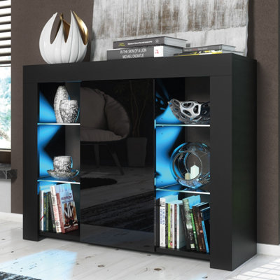 Sideboard Harbor 97CmBlack With Gloss Doors And Led Lights from B&Q
