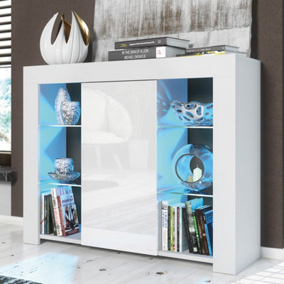 Sideboard Harbor 97CmWhite With Gloss Doors And Led Lights from B&Q