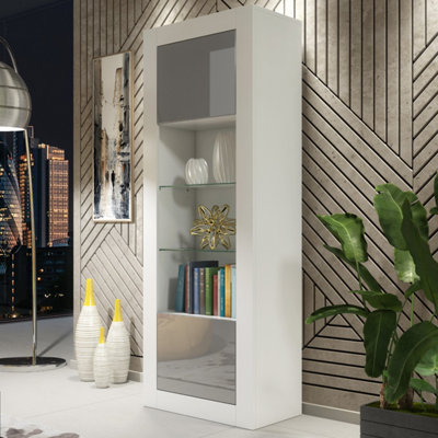  - Display Cabinet Illume 170CmWhite & Grey Gloss Doors