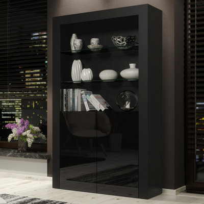  - Display Cabinet Spectrum 170CmBlack With Gloss Doors