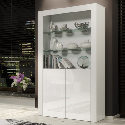  - Display Cabinet Spectrum 170CmWhite With Gloss Doors