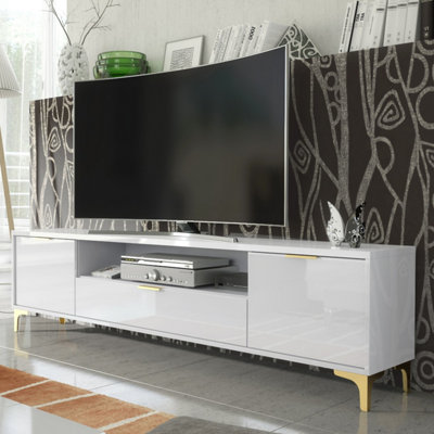  - Tv Unit Goldline Gloss 200CmGlossy White