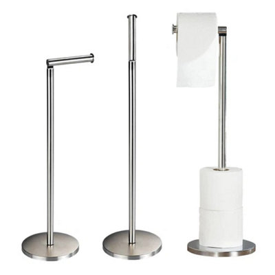  - Toilet Roll Holder Free Standing Toilet Paper Holder Stand 5 Loo Rolls No Drill